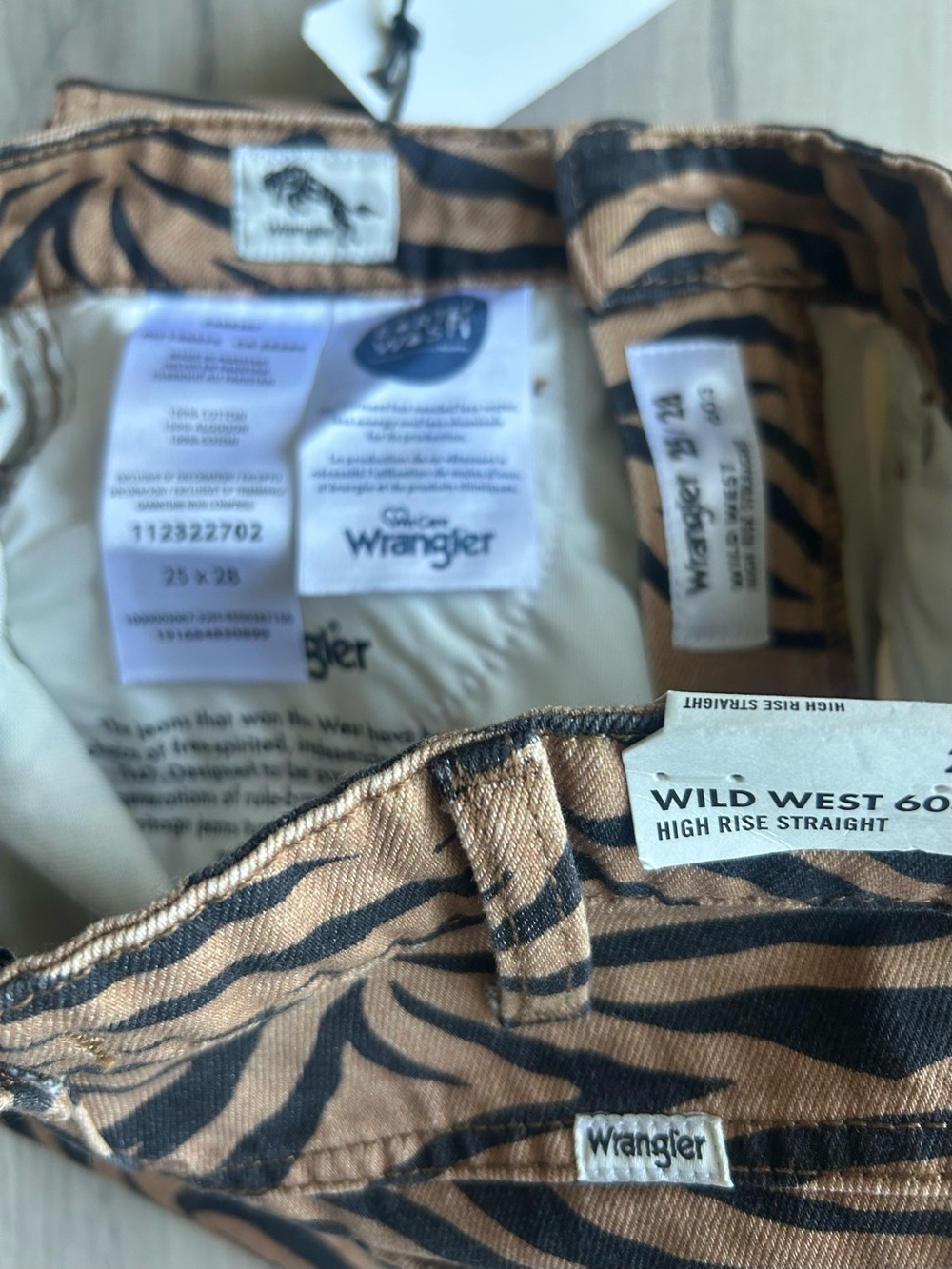 Wrangler Tiger Stripe High-Rise Jeans — Tan & Black - Picture 5 of 12